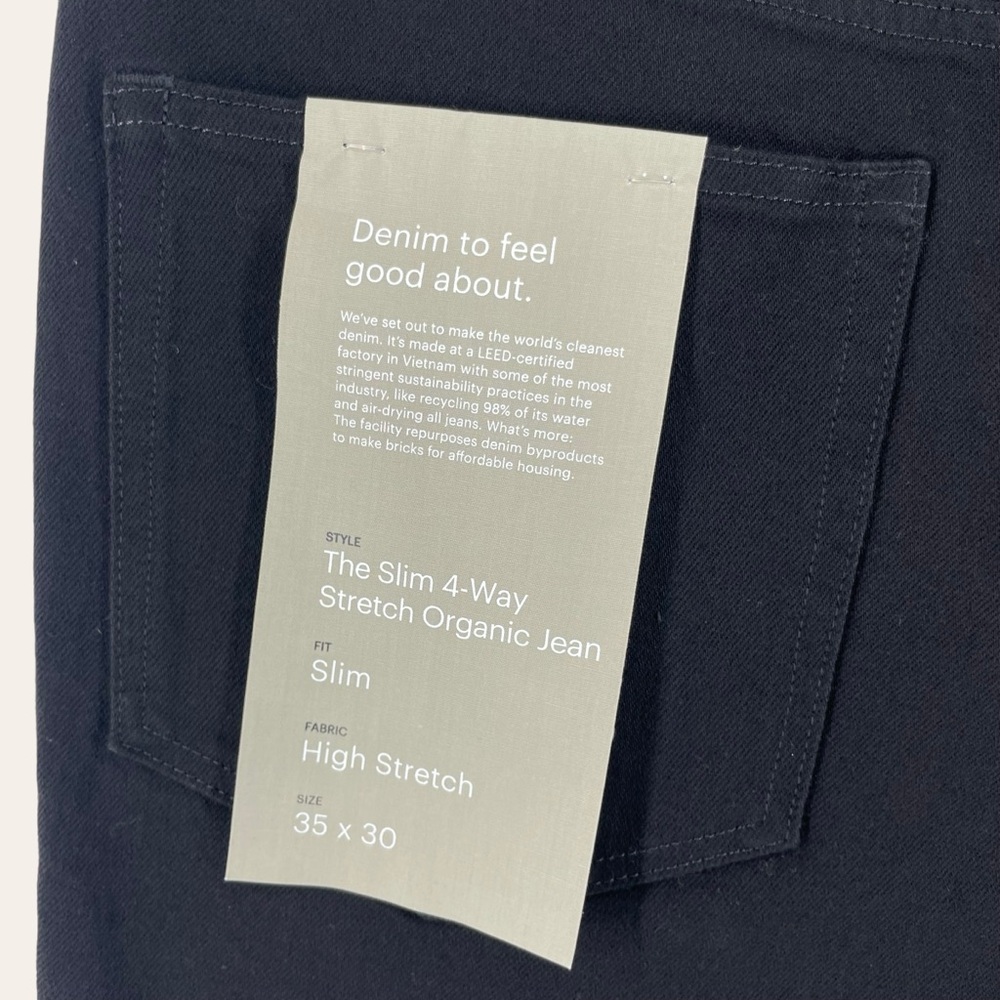 Everlane The Slim 4-Way Stretch Organic Uniform Jeans in‎ Black - Picture 4 of 8